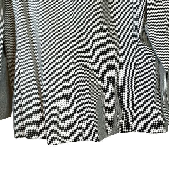 Marc Ecko Black Pinstriped Single Breast Lined Blazer Jacket Mens Large - Picture 14 of 16